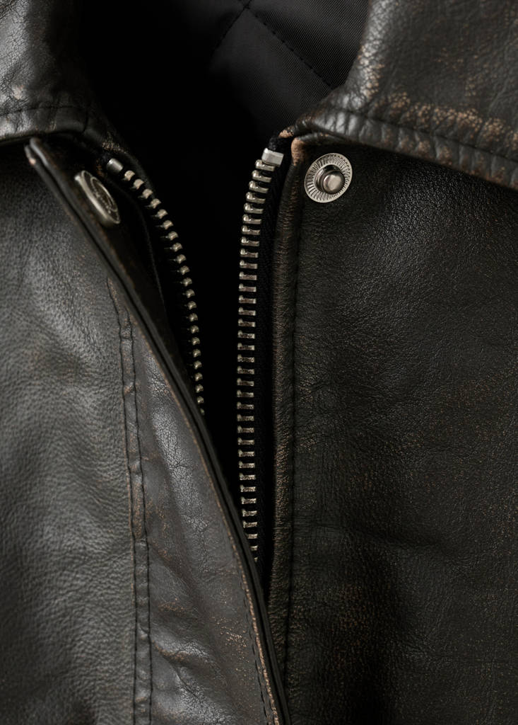 Giacca 100% Pelle Con Tasche