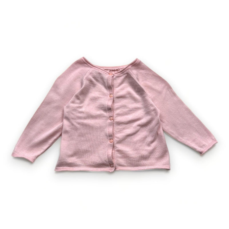 Bonpoint - Ensemble Cardigan Et Legging Rose - 12 Mois