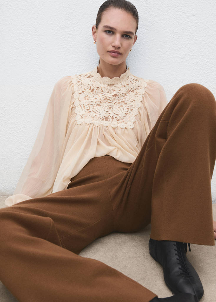 Pantalon Maille Coton Lin