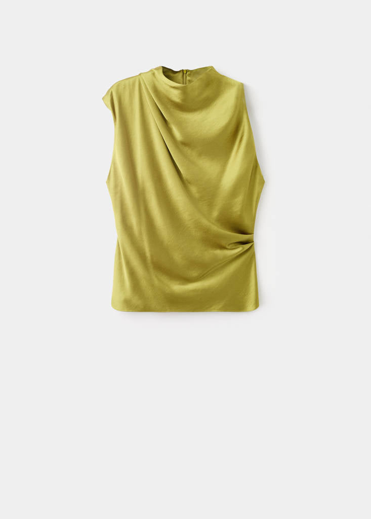 Blouse Satin Col Bénitier