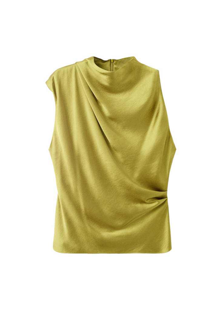 Blouse Satin Col Bénitier