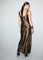 Robe Satinée Effet Froissé Strass
