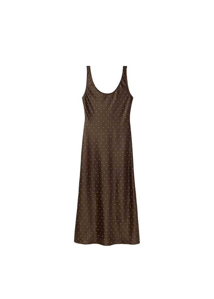 Robe Satinée Effet Froissé Strass