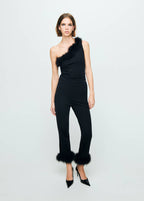 Pantalon Capri En Maille Fine À Plumes