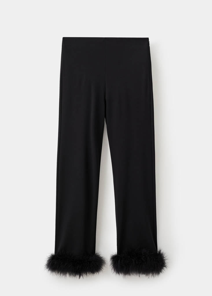 Pantalon Capri En Maille Fine À Plumes