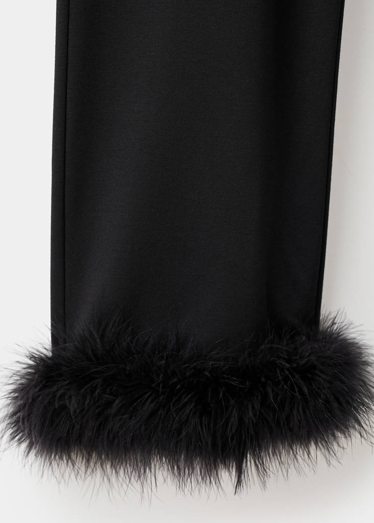Pantalon Capri En Maille Fine À Plumes
