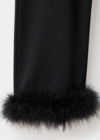 Pantalon Capri En Maille Fine À Plumes