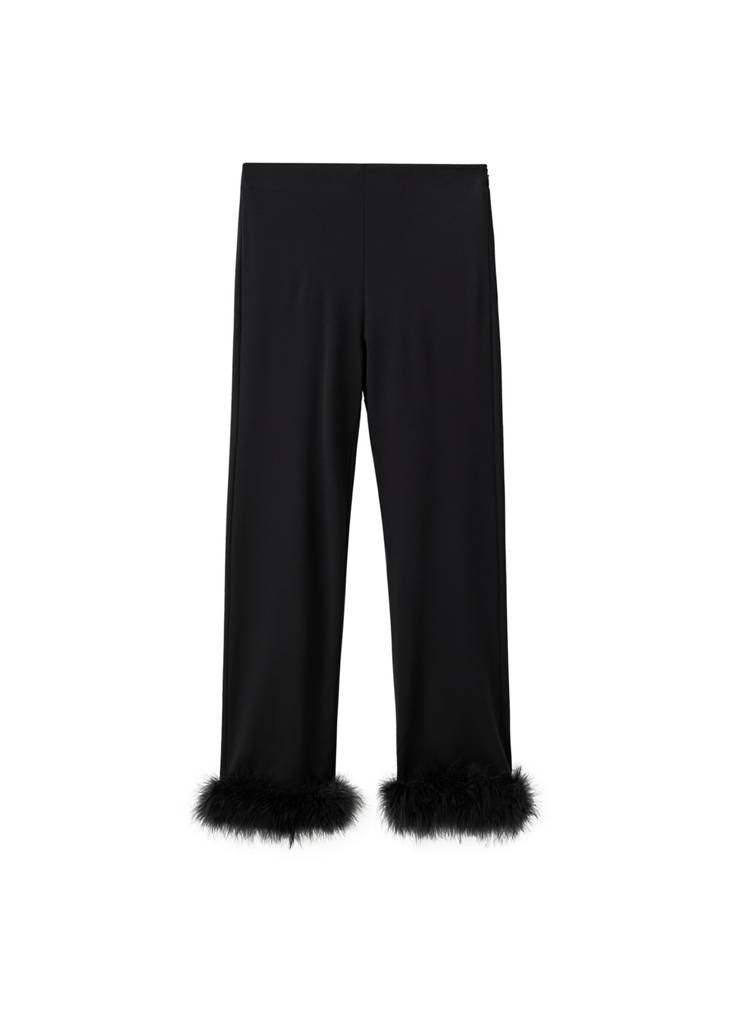 Pantalon Capri En Maille Fine À Plumes