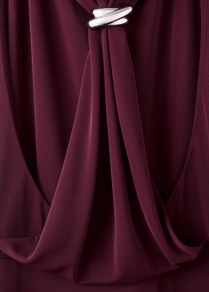 Robe Drapée Détail Métallique