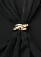 Robe Drapée Détail Métallique