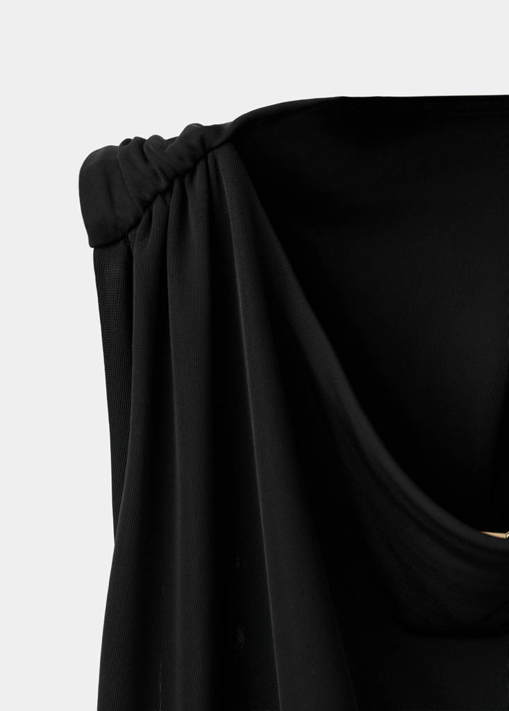Robe Drapée Détail Métallique