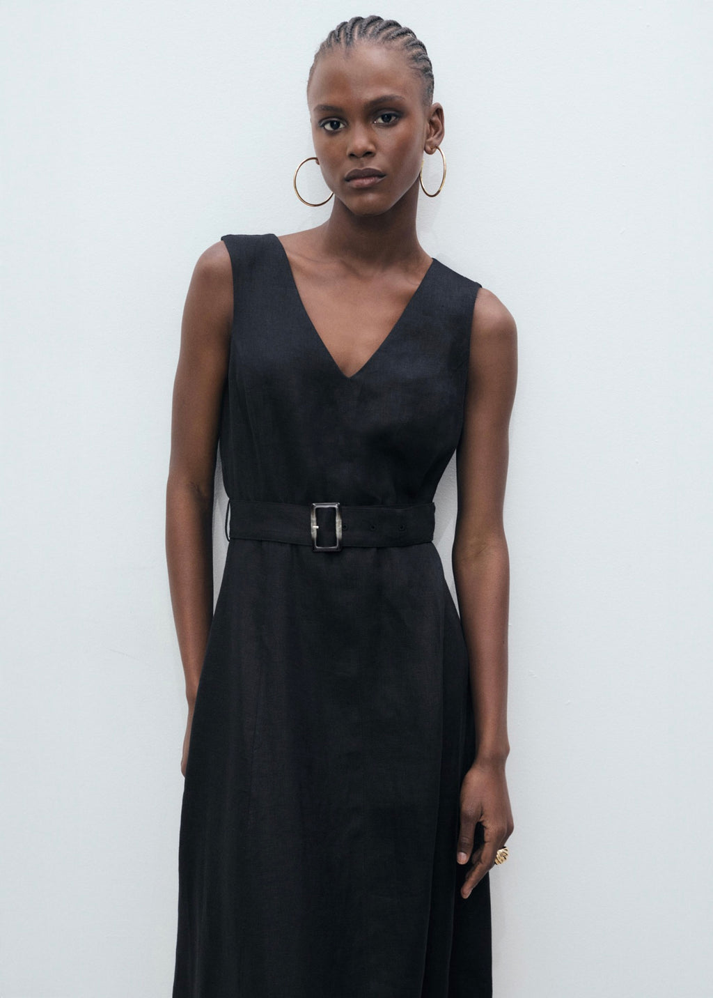 Robe Évasée Lin Ceinture