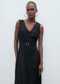 Robe Évasée Lin Ceinture