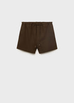 Short Droit Lin Avec Cordon