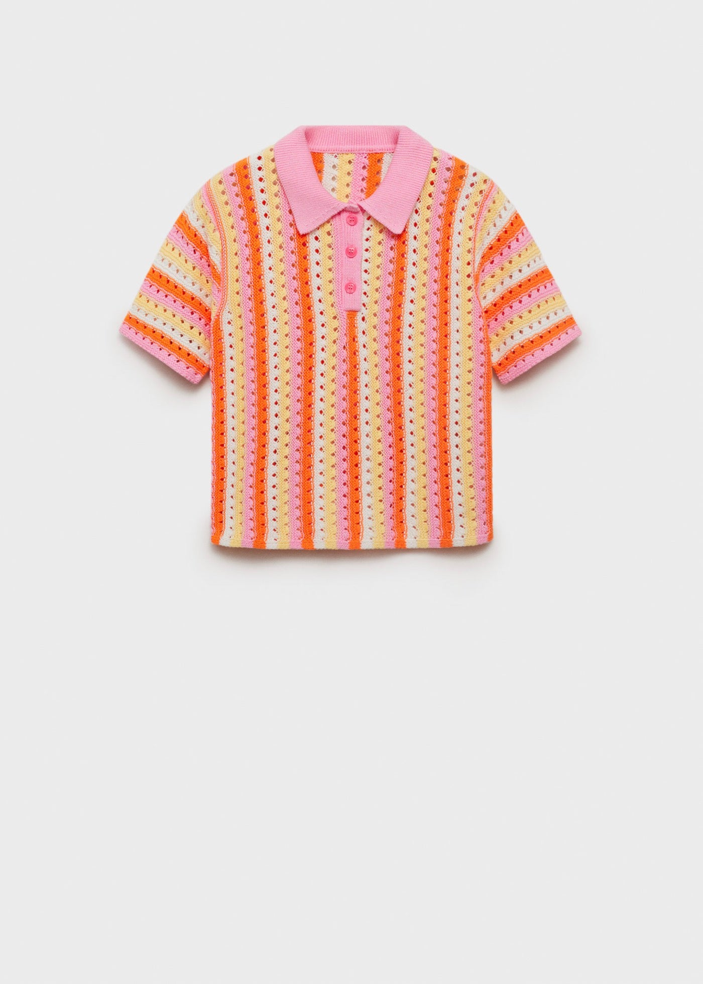 Pull En Crochet À Rayures Bicolores