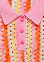Pull En Crochet À Rayures Bicolores