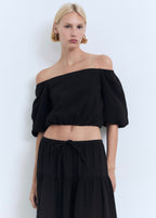 Blouse Coton Manches Bouffantes