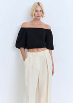 Blouse Coton Manches Bouffantes
