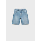 Bermuda Denim Bas Effiloché