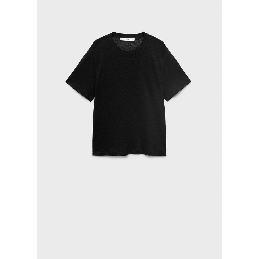 Camiseta De Lino De Manga Corta