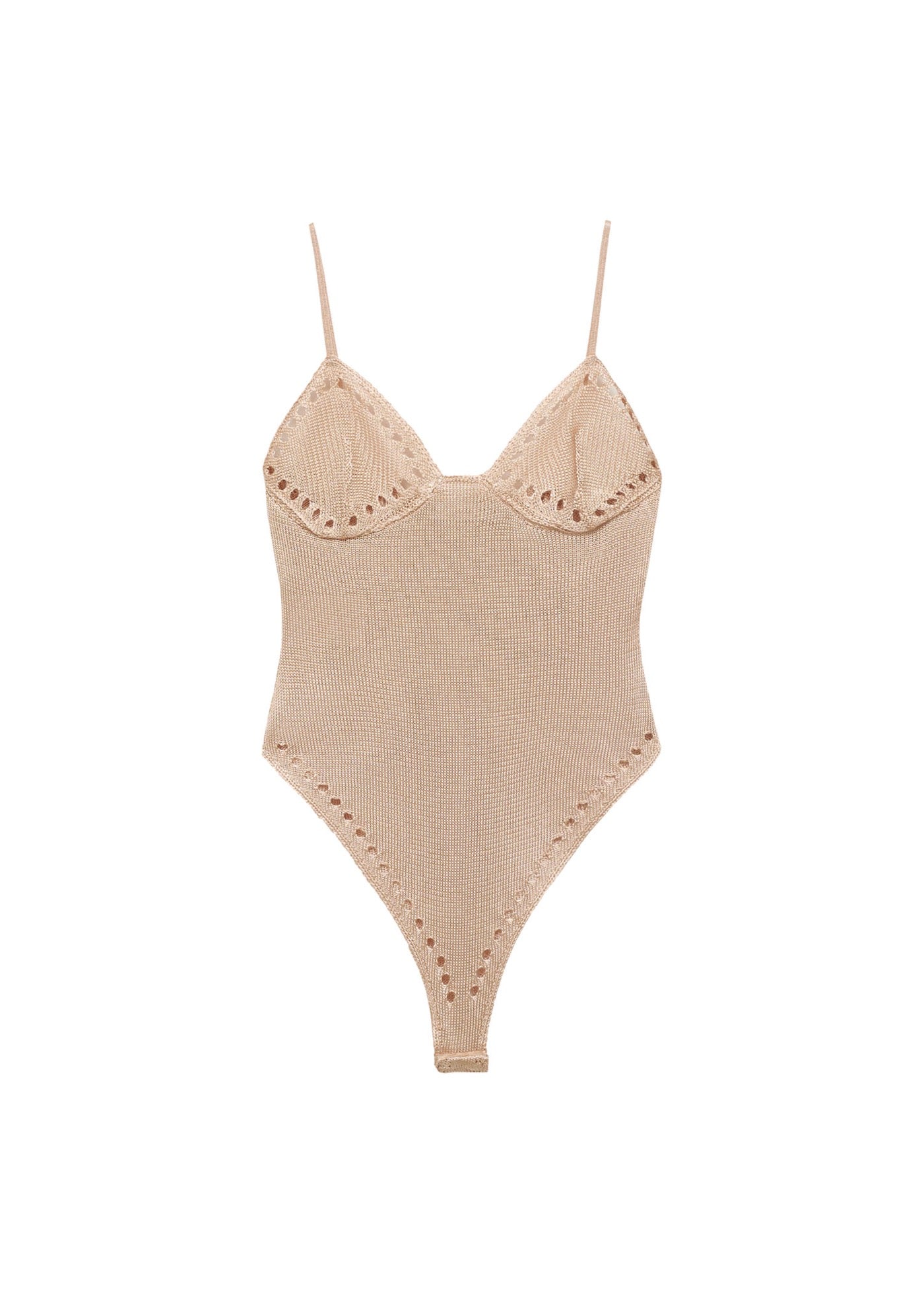 Body En Lurex Avec Détails Ajourés