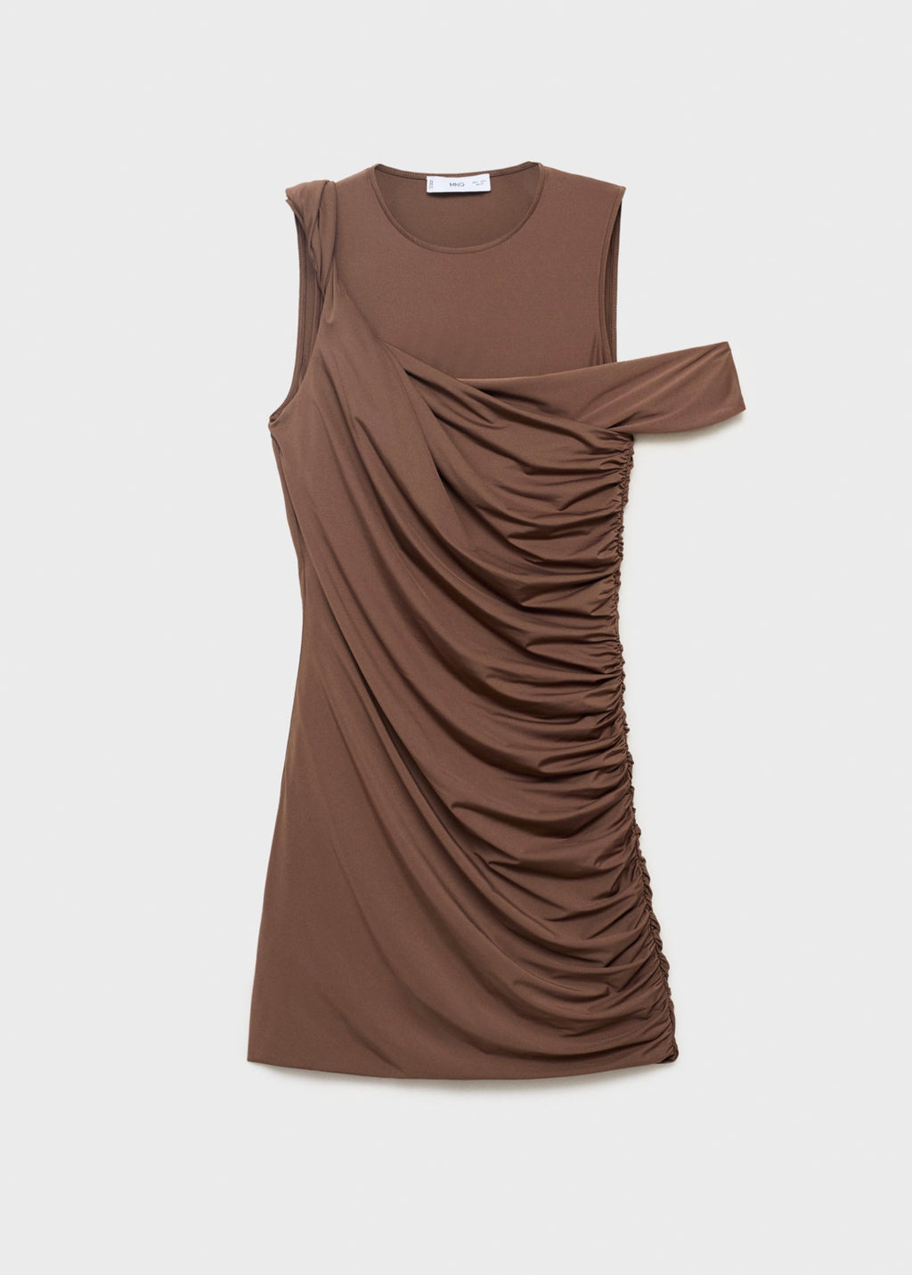 Robe Drapée À Bretelles Asymétriques