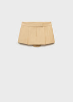 Mini Jupe Short À Plis Plats