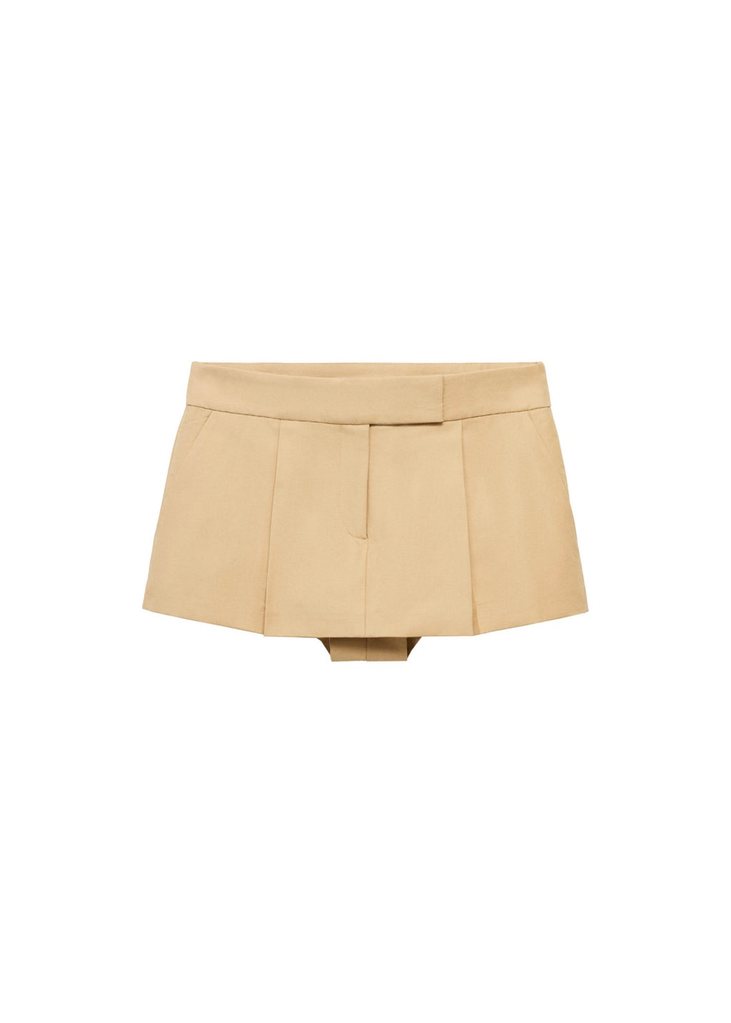 Mini Jupe Short À Plis Plats