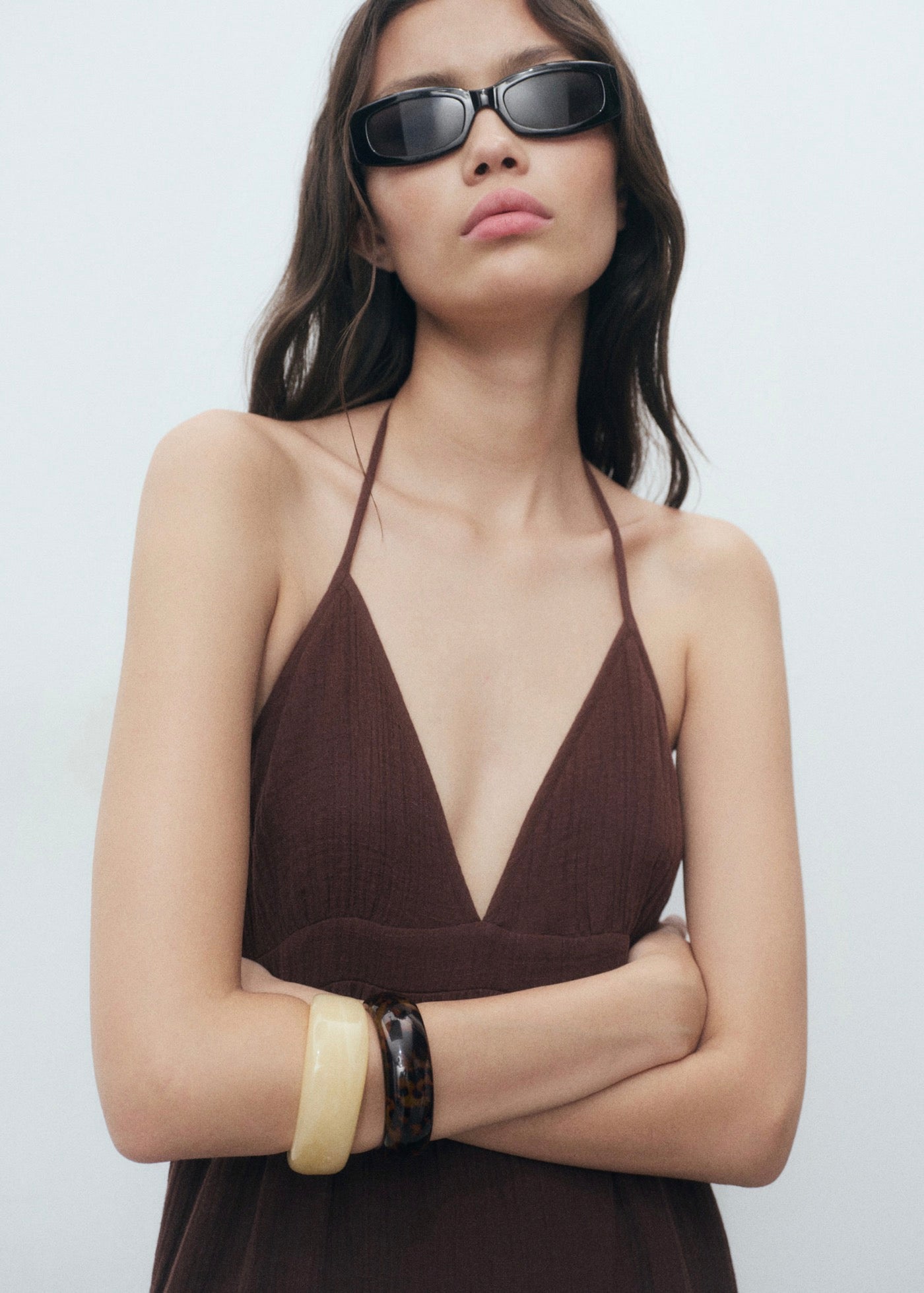 Robe Coton Décolleté En V