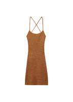 Robe Lurex Dos Croisé