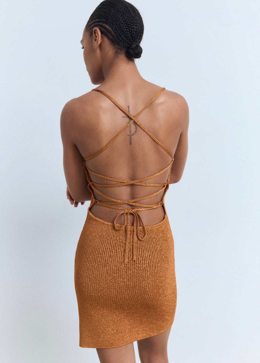 Robe Lurex Dos Croisé