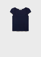 T-Shirt En Coton Décolleté Plongeant