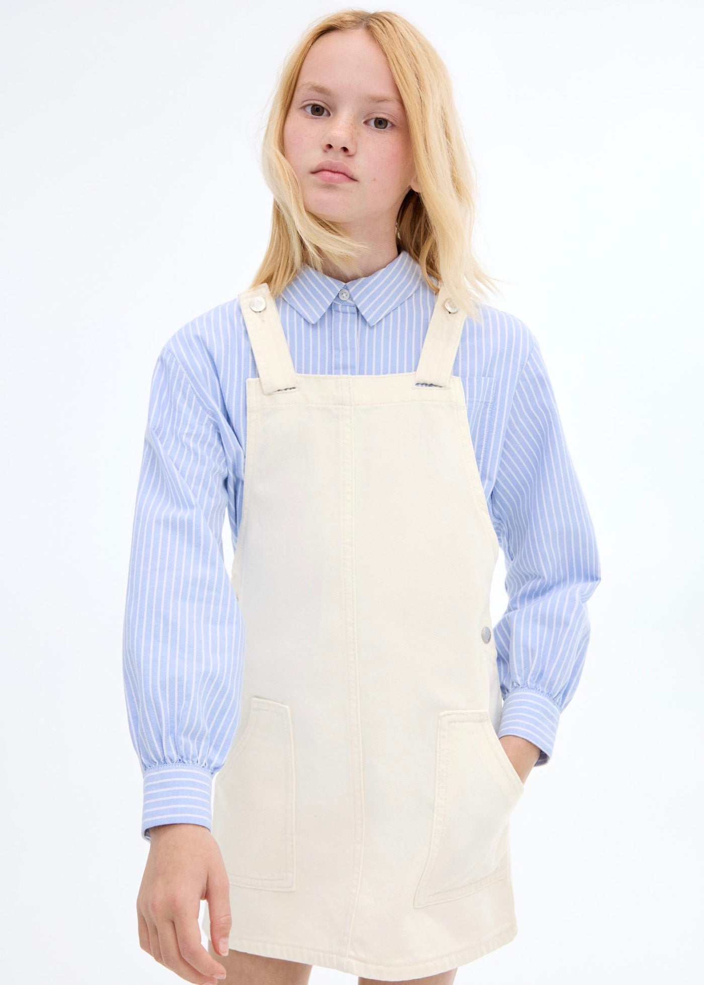 Vestido Camisero Harper Crudo - Niña