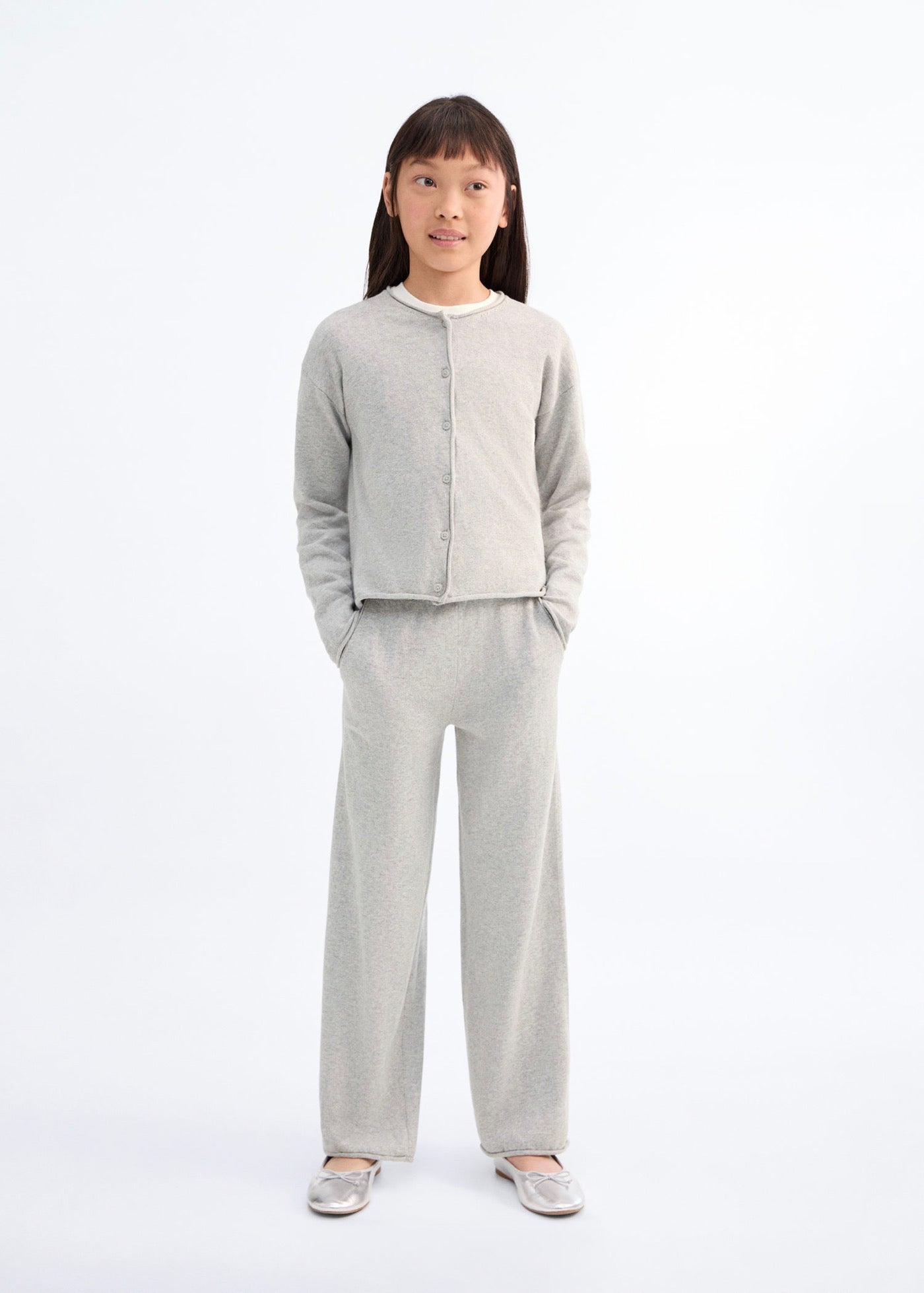 Pantalón Megan Gris Claro Jaspeado - Niña