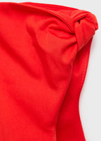 Robe Froncée À Col Asymétrique