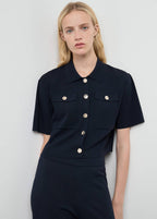 Veste Maille Manches Courtes