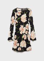 Robe Manches Évasées Imprimé Floral