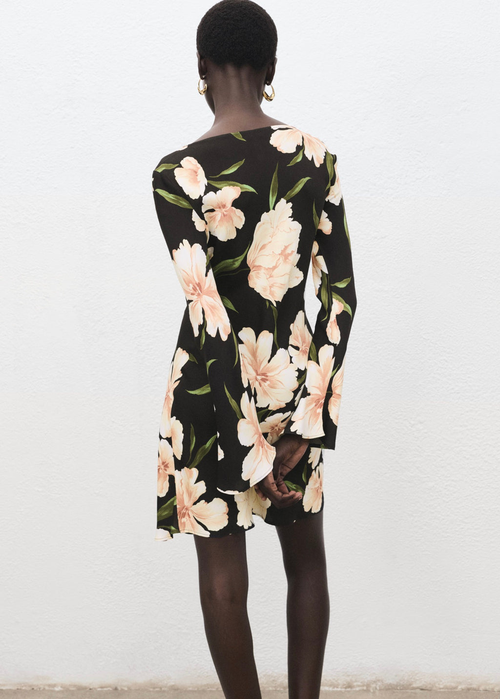 Robe Manches Évasées Imprimé Floral