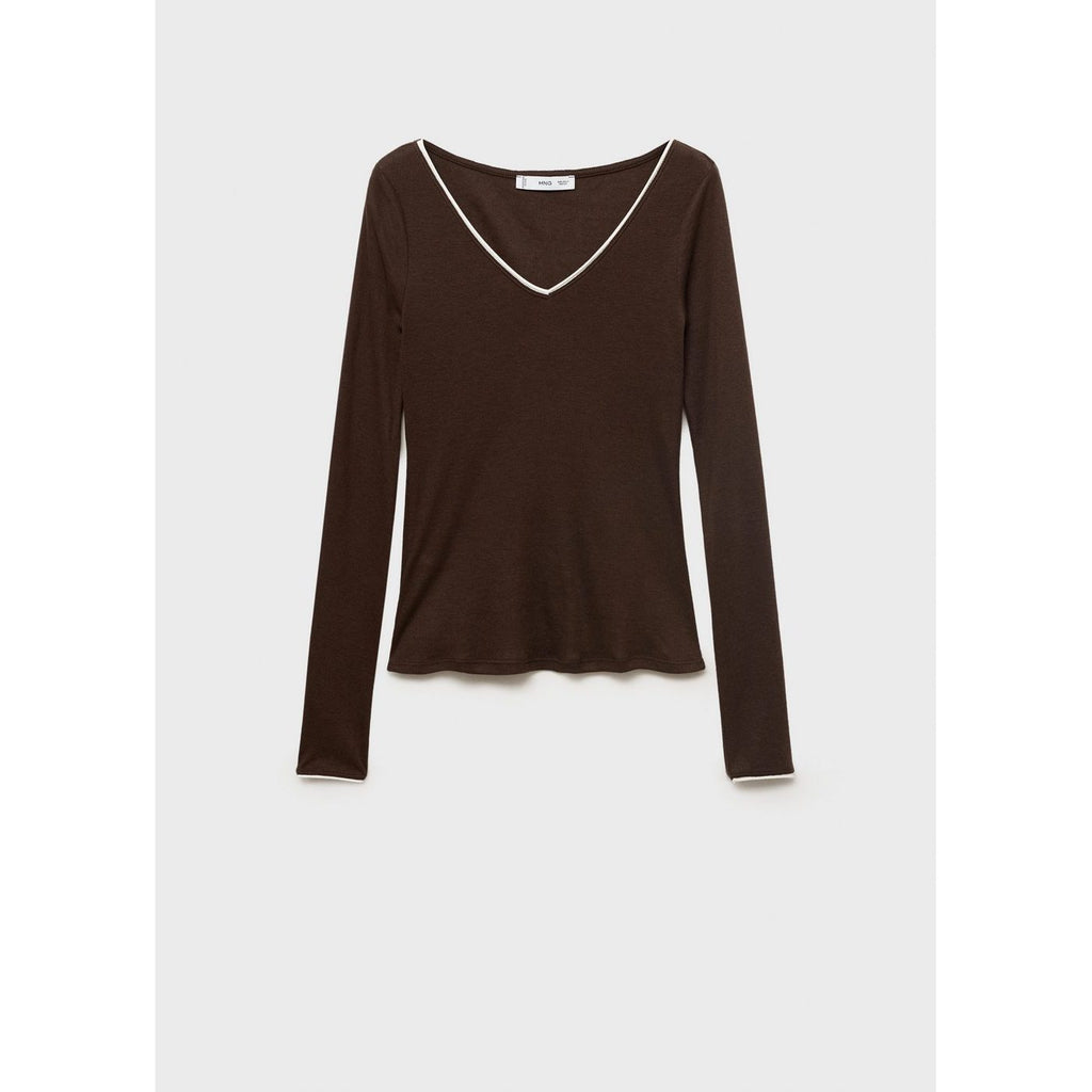 Camiseta Combinada Cuello De Pico