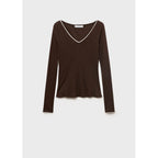 Camiseta Combinada Cuello De Pico