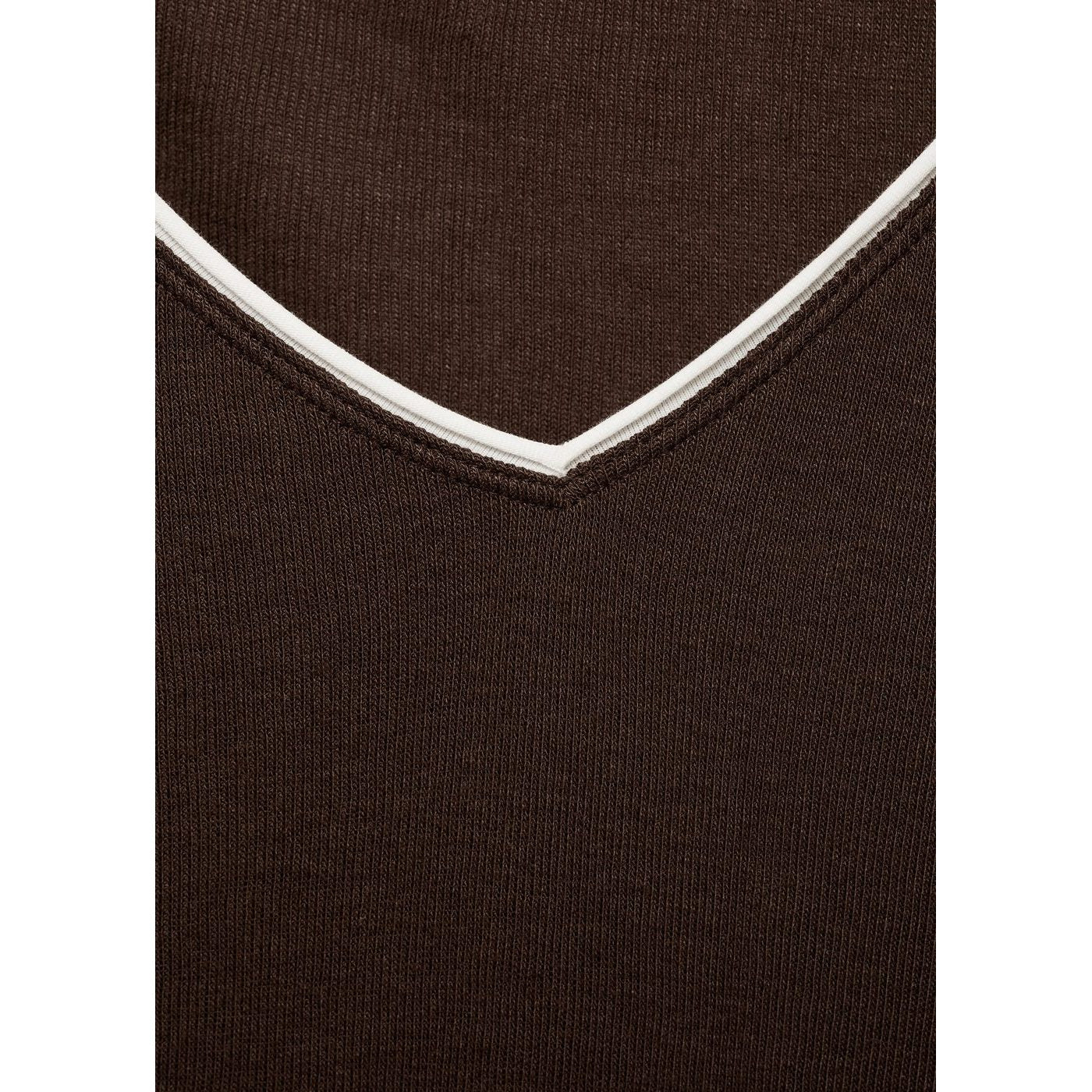 Camiseta Combinada Cuello De Pico
