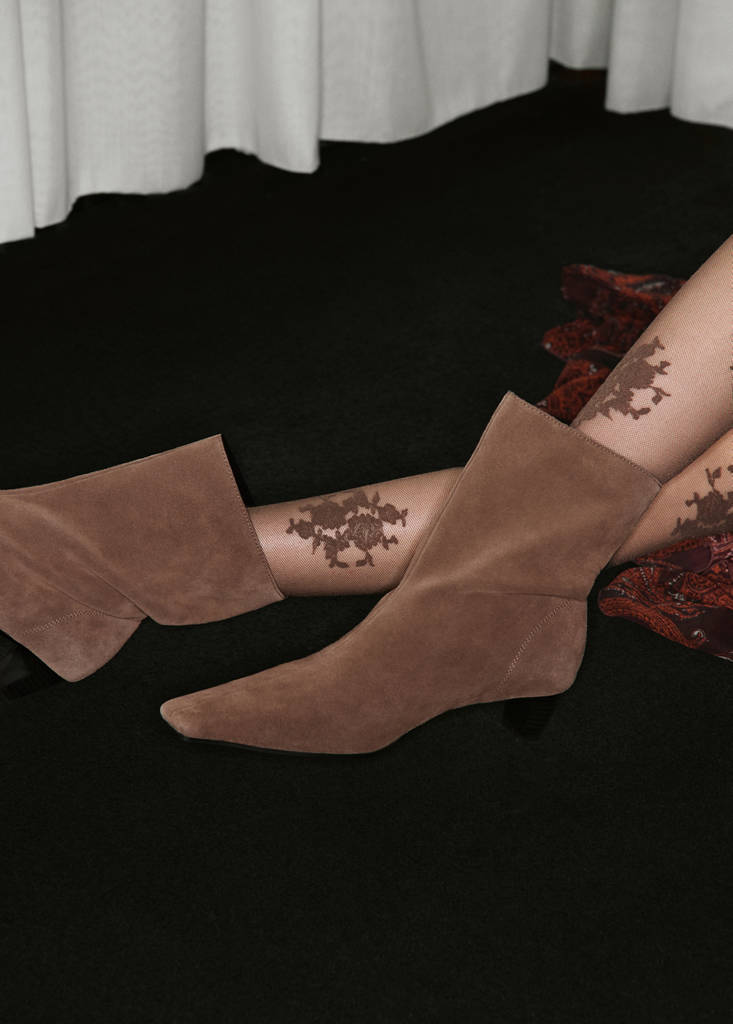Bottines Cuir Et Croûte De Cuir