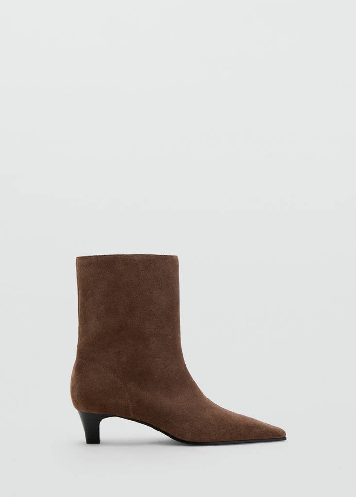 Bottines Cuir Et Croûte De Cuir