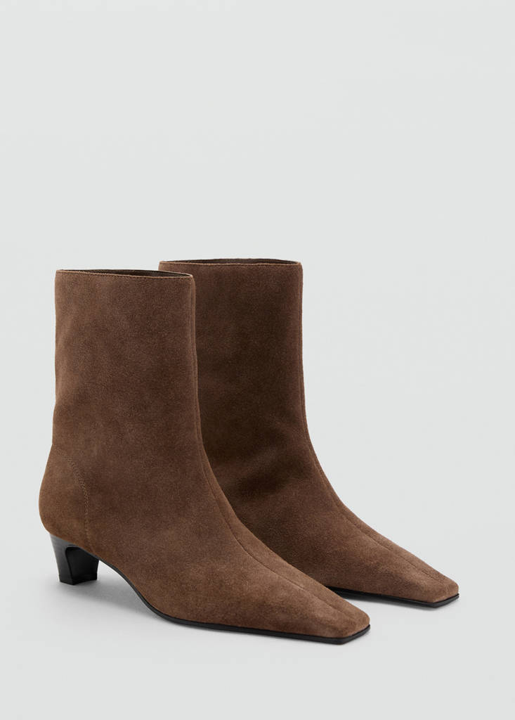 Bottines Cuir Et Croûte De Cuir