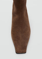 Bottines Cuir Et Croûte De Cuir