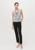 Top Maille Lurex Col Drapé