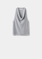 Top Maille Lurex Col Drapé