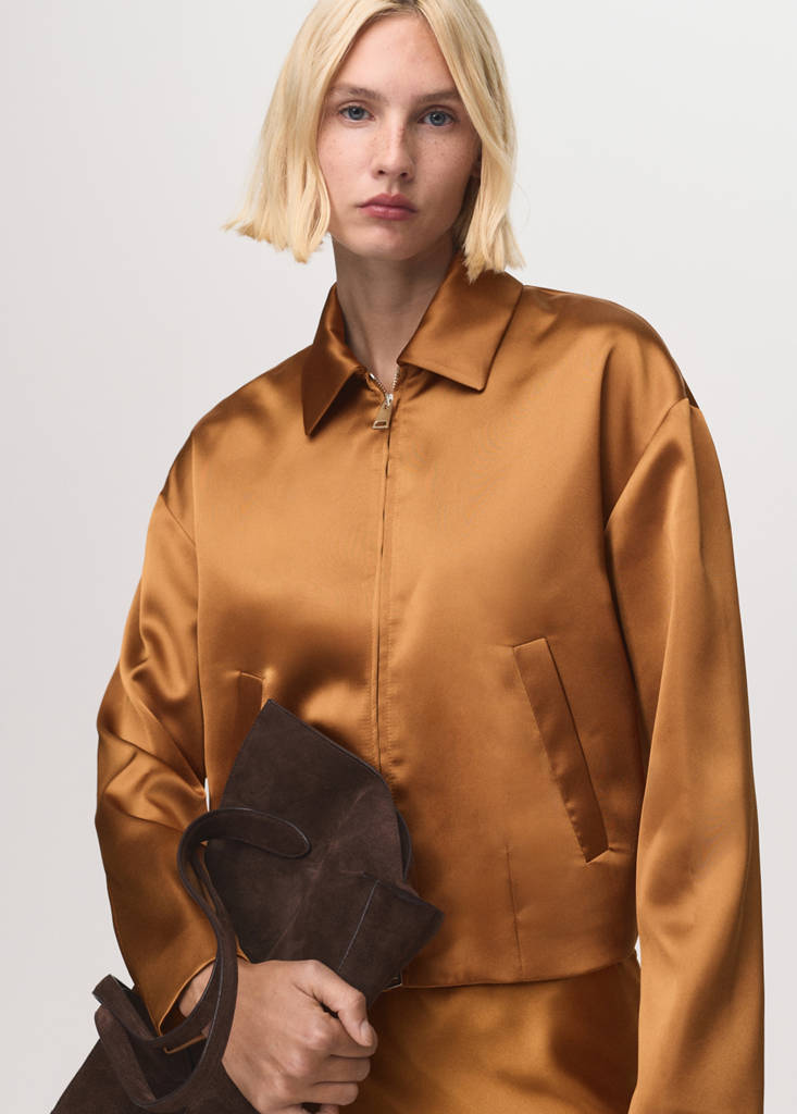 Veste Satinée Poches