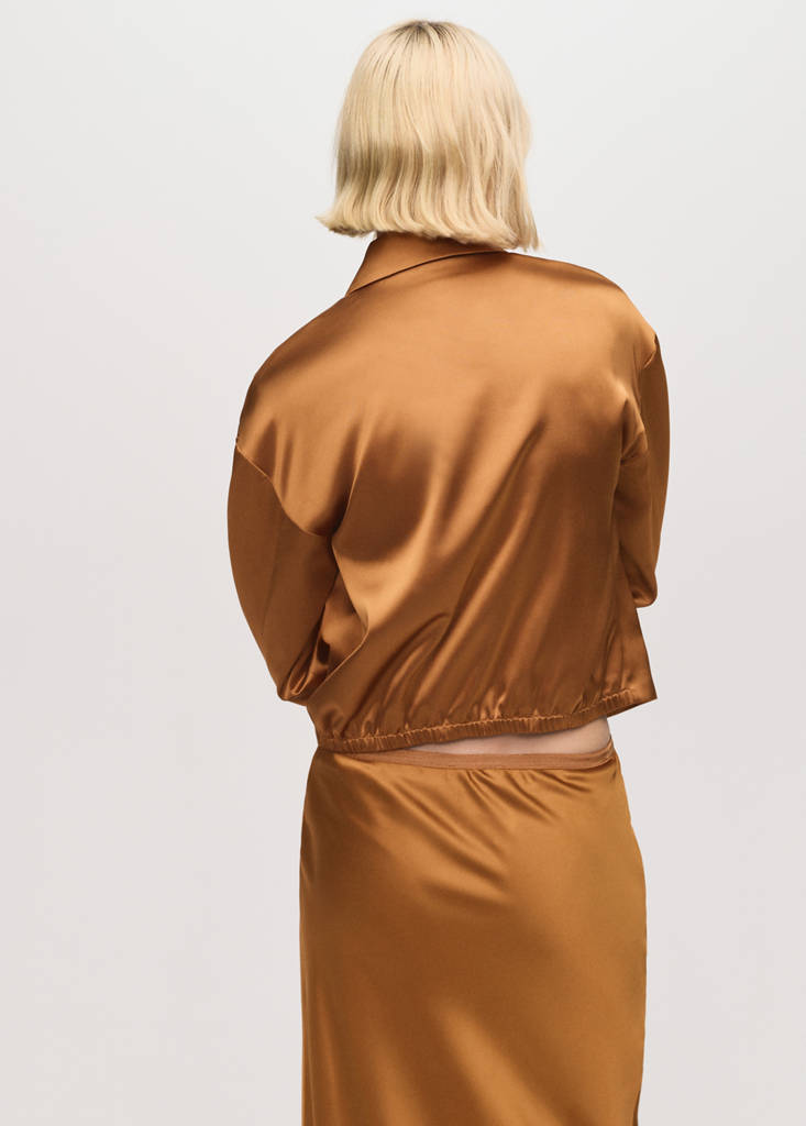Veste Satinée Poches