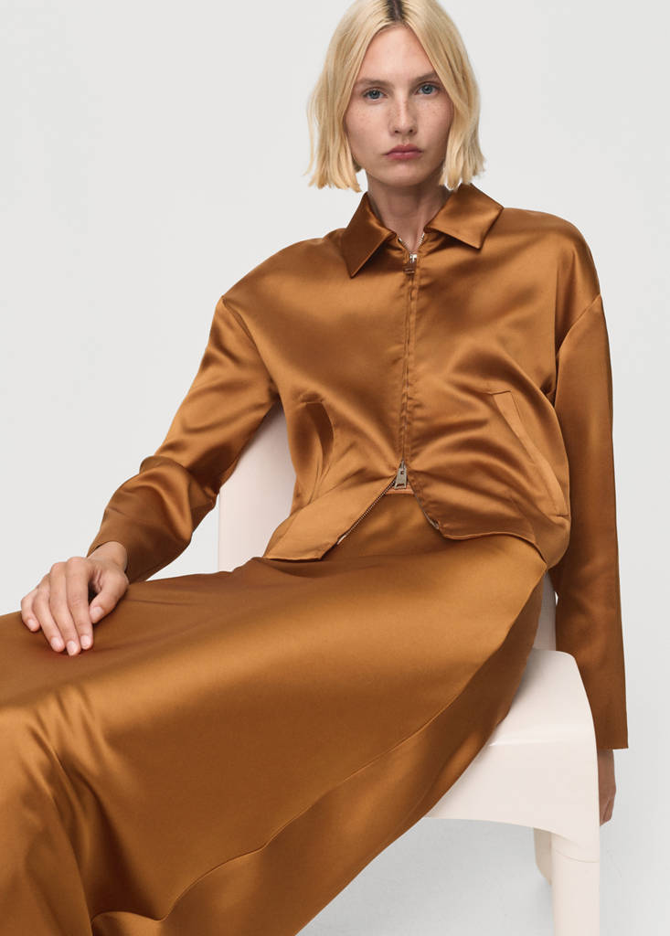 Veste Satinée Poches